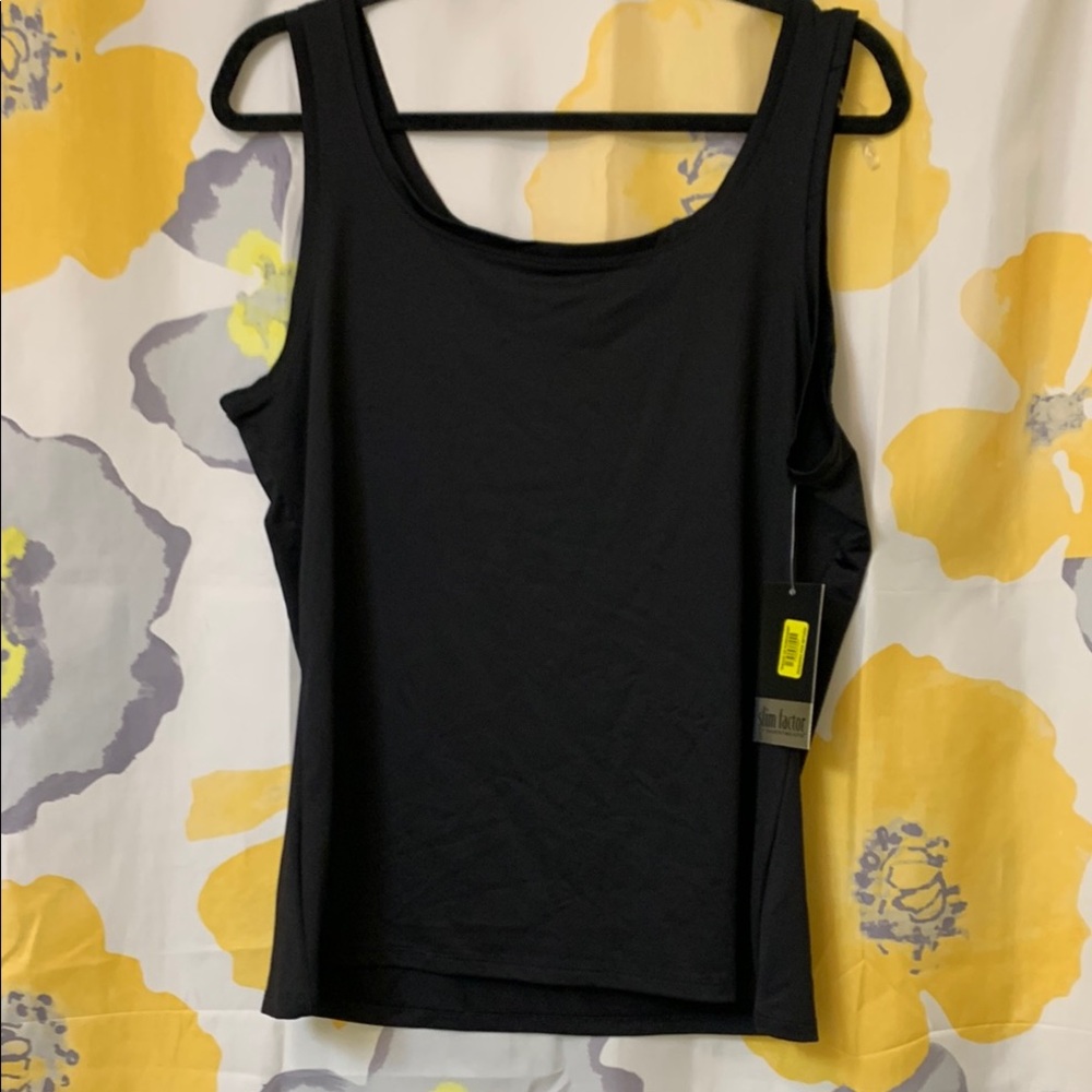 Investments Black Fitted Sleeveless Tank Top